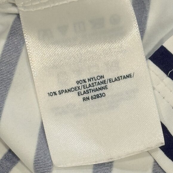 LANDS END Mariner Stripe Long Sleeve White Swim Rash Guard Tunic UPF50 Womens XL - Picture 6 of 11